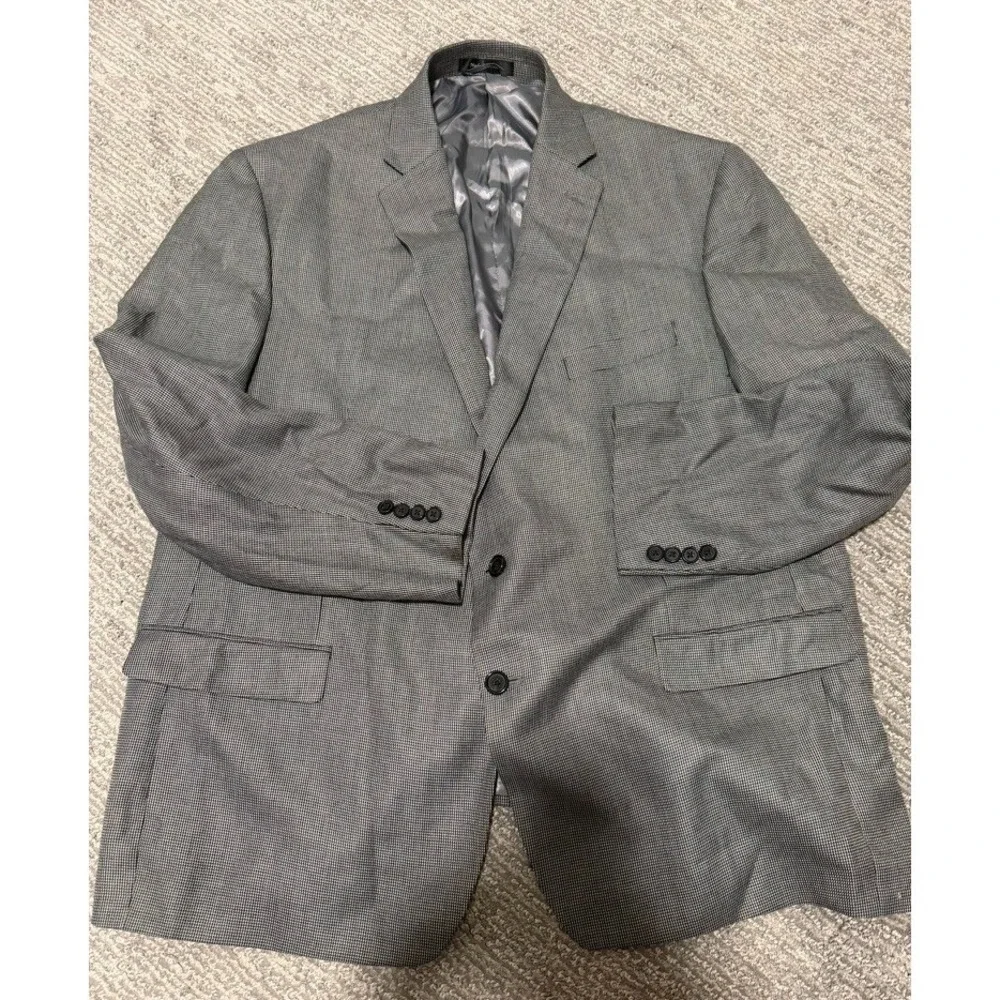 Lauren Ralph Lauren Men's Blazer Gray Houndstooth Sport Coat 24x31 48